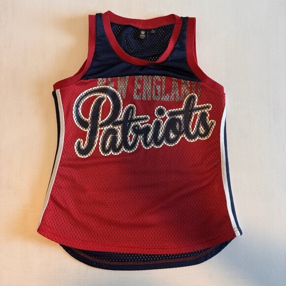 New England Patriots Women’s Medium Mesh Jersey Tank Top NFL Team Licensed - Picture 1 of 11